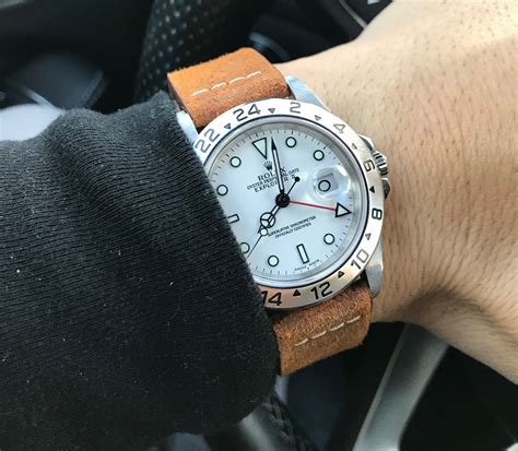 rolex explorer ii leather strap